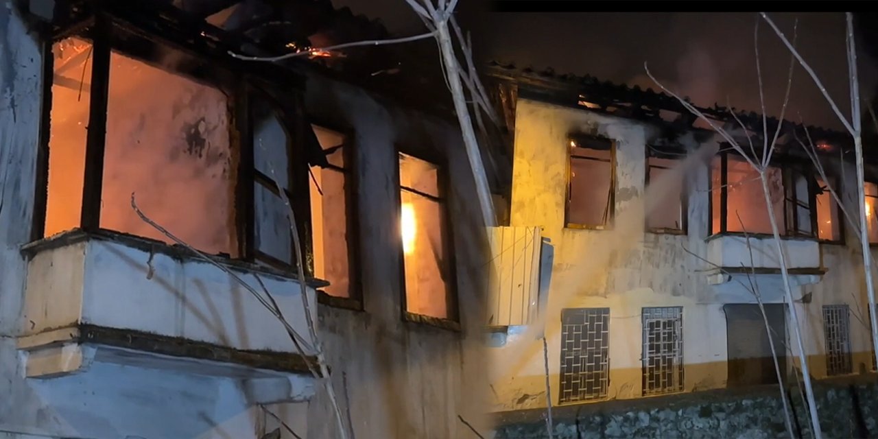 150 yıllık tarihi bina alevlere teslim oldu