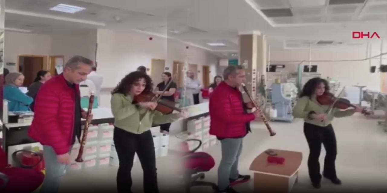 Müzisyen baba-kız diyaliz hastaları için çaldı