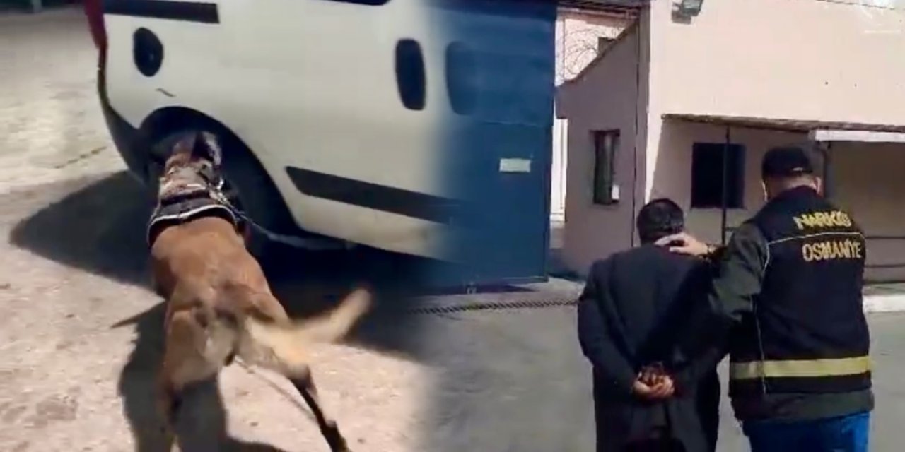 Yedek lastiğe zulalanmış uyuşturucuyu 'Pars' buldu