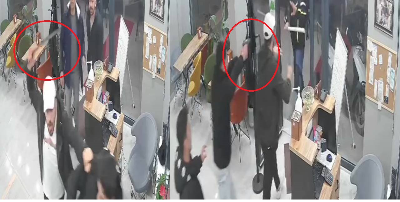 İş yerini pala ve silahla bastılar: Kaçarken esnaftan dayak yediler