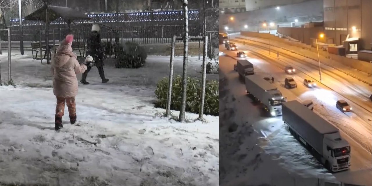 İstanbul'da kar gece boyunca durmadı