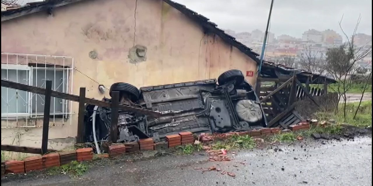 Ataşehir'de bir gecekondunun bahçesinde o lüks araç
