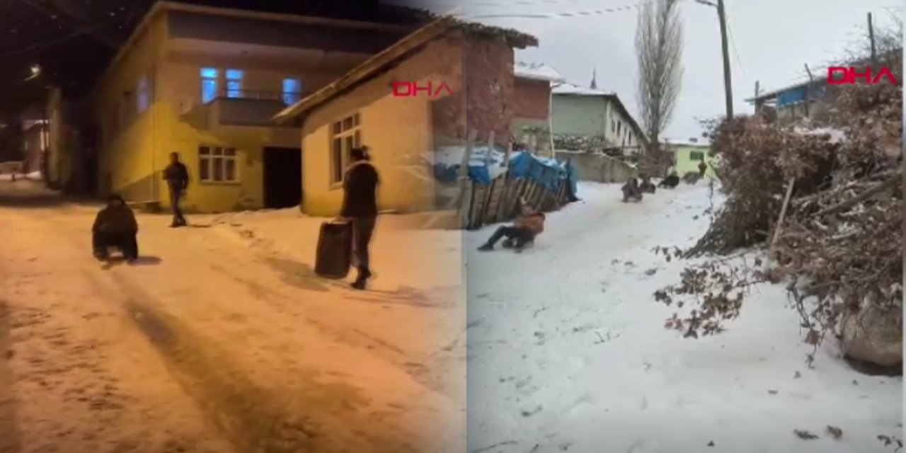 Buz gibi havaya aldırmadılar, naylonlarla kaydılar