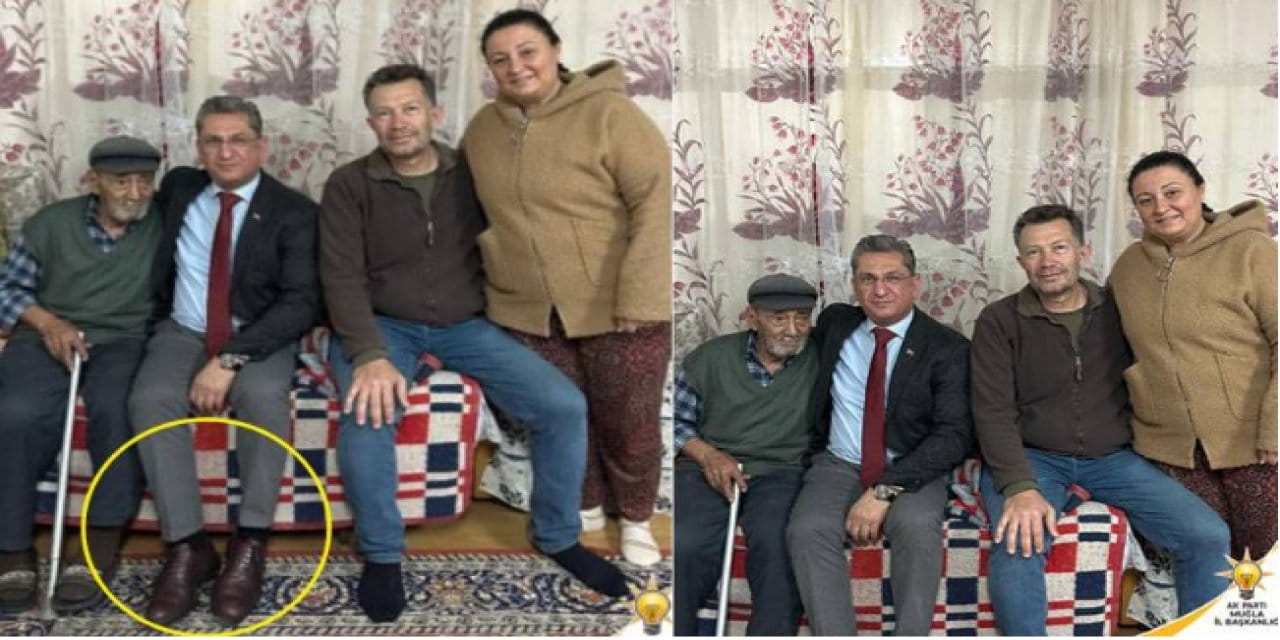 AKP'li Başkan ziyaret ettiği eve ayakkabıyla girdi: Tepkilerin ardından fotoğrafı sansürledi