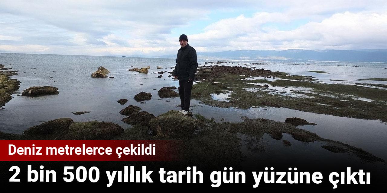 Deniz metrelerce çekildi! 2 bin 500 yıllık tarih gün yüzüne çıktı