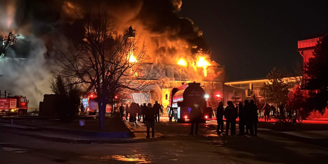 Afyonkarahisar'da orman ürünleri fabrikasında yangın söndürülemedi