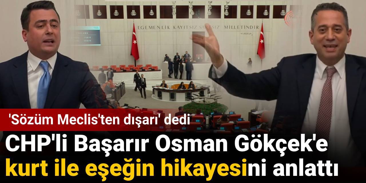 CHP'li Başarır 'Sözüm Meclis'ten dışarı' deyip Osman Gökçek'e kurt ile eşeğin hikayesini anlattı