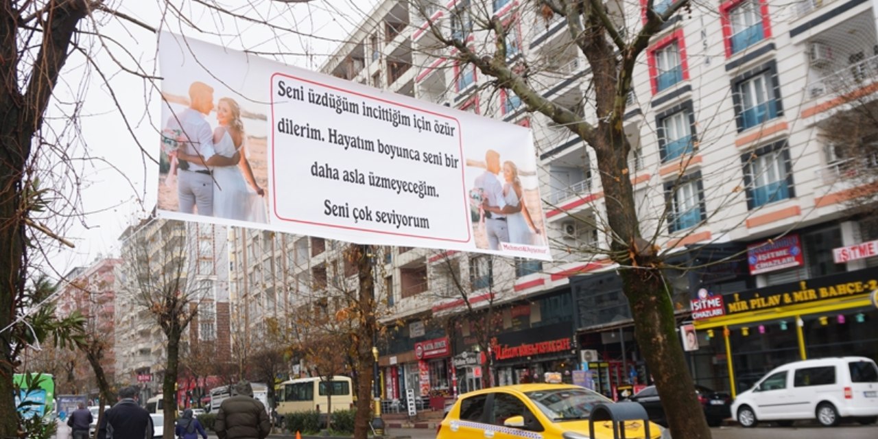 Siirt'in konuştuğu pankart! Artık tüm şehir bu aşkı öğrendi