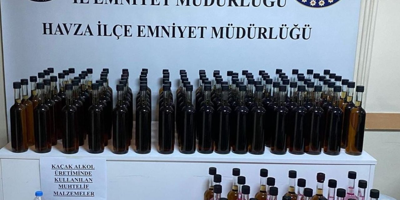 Samsun'da sahte içki operasyonunda 5 zanlı yakalandı