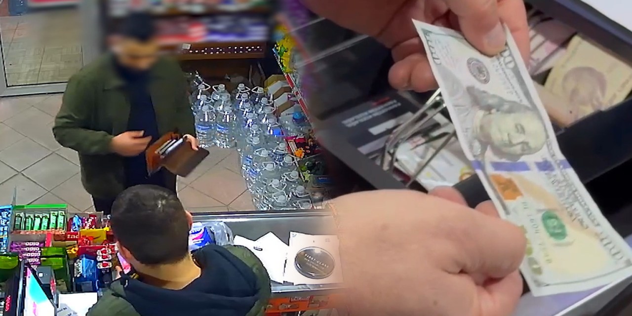 Sahte dolarla alışveriş yaptı para üstünü de aldı