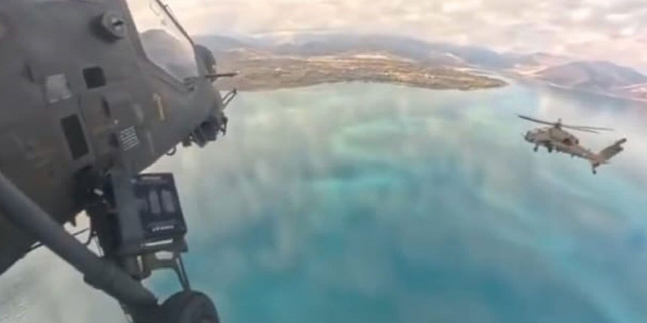 'Atak' helikopterlerinin kamerasından Van Gölü manzarası