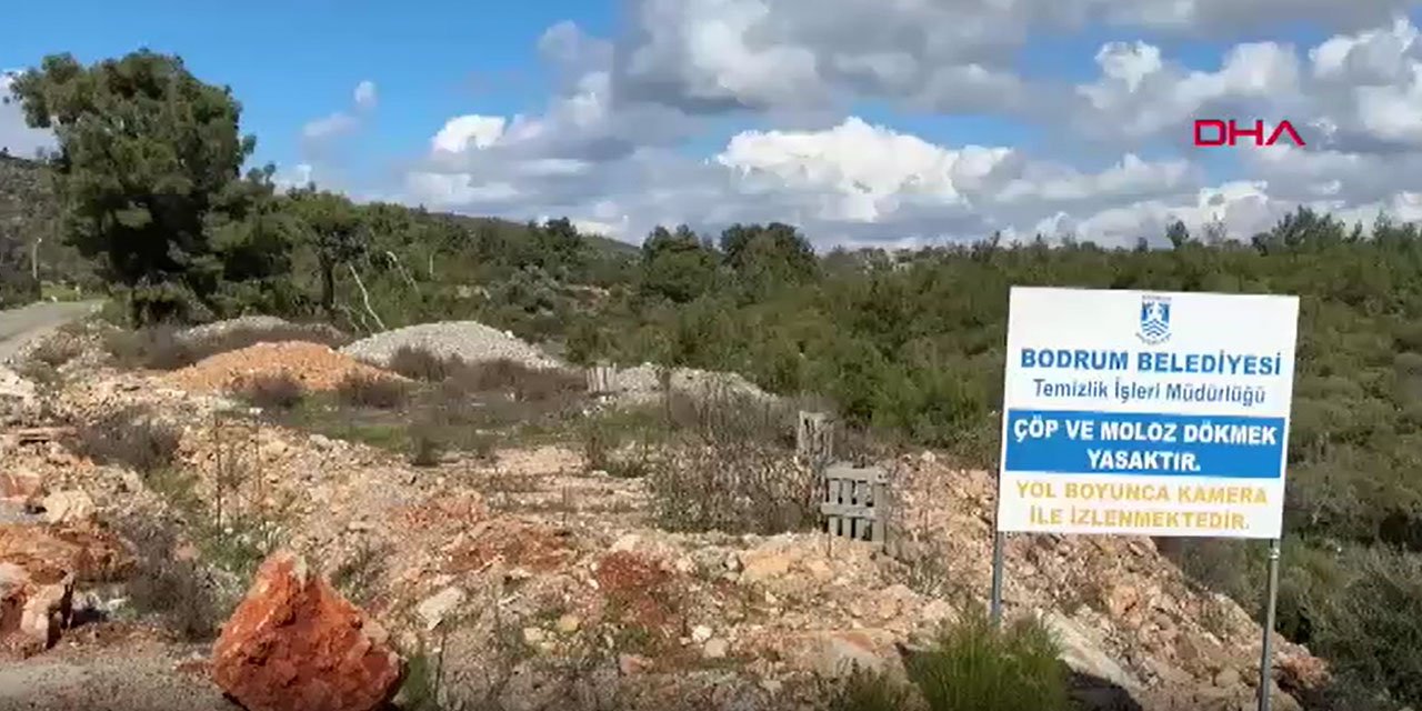 Uyarı tabelasına rağmen ormana moloz döktüler