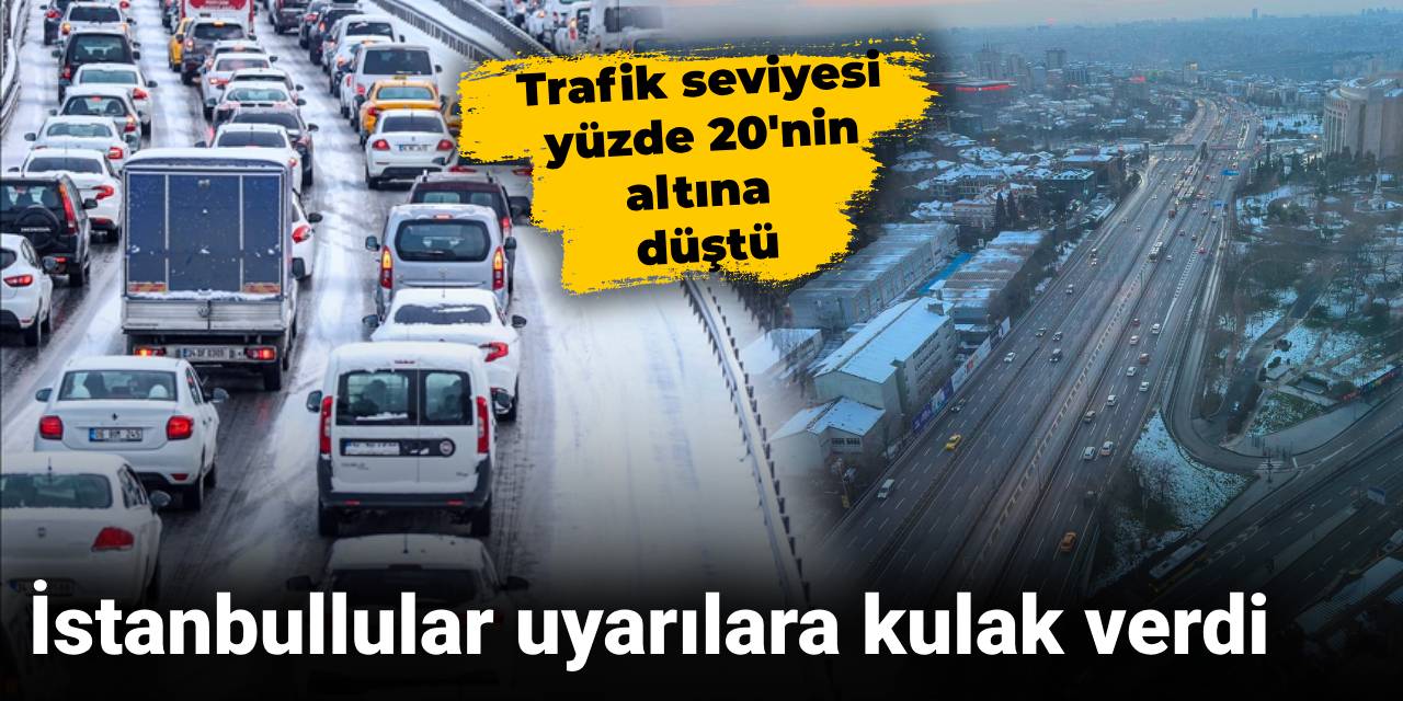 İstanbullular uyarılara kulak verdi: Trafik seviyesi yüzde 20'nin altına düştü