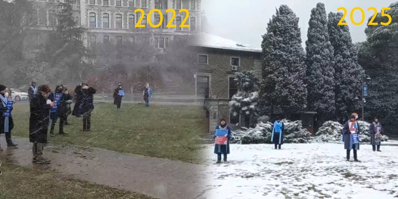 Boğaziçi akademisyenleri kar fırtınası dinlemiyor