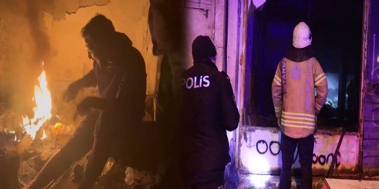 Metruk binada ateş yakan şahıs: Evime izinsiz giriyorsunuz rahat bırakın