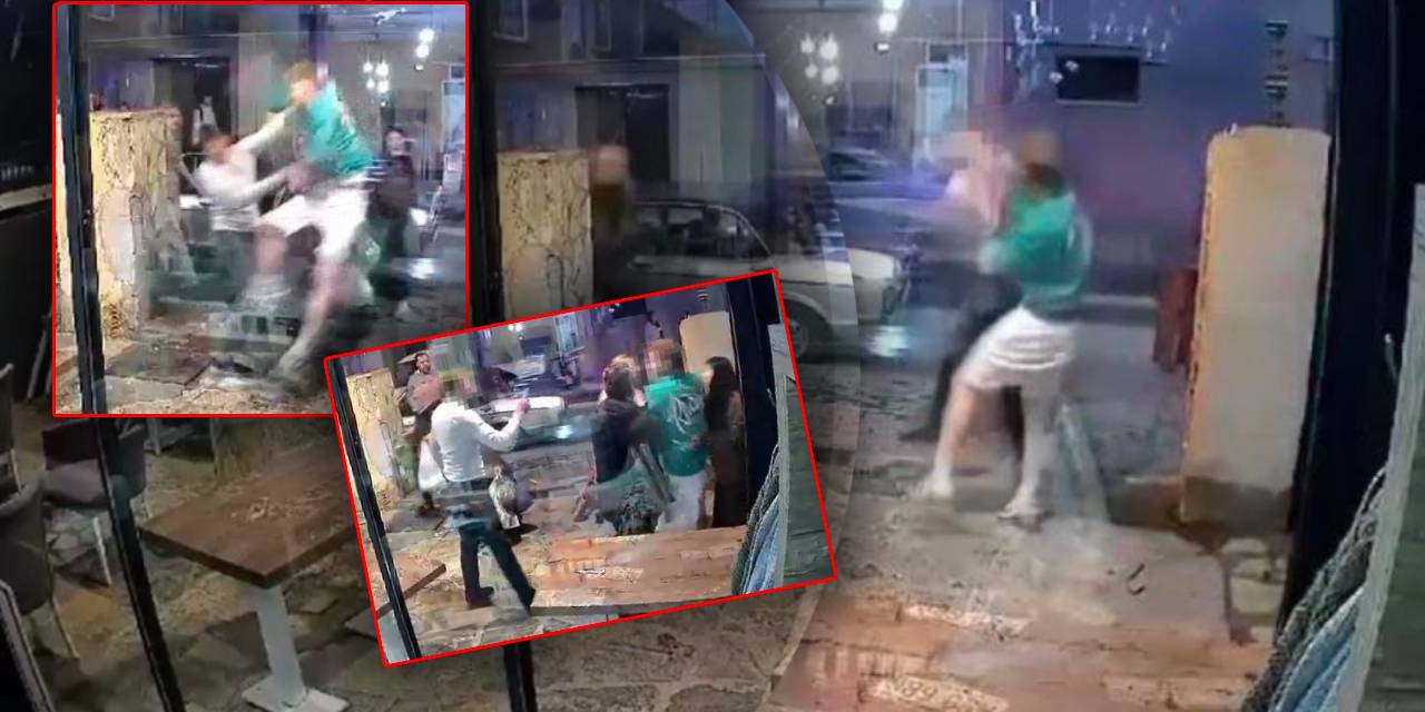 Kafeyi boks ringine çevirdi: Kimse araya giremedi