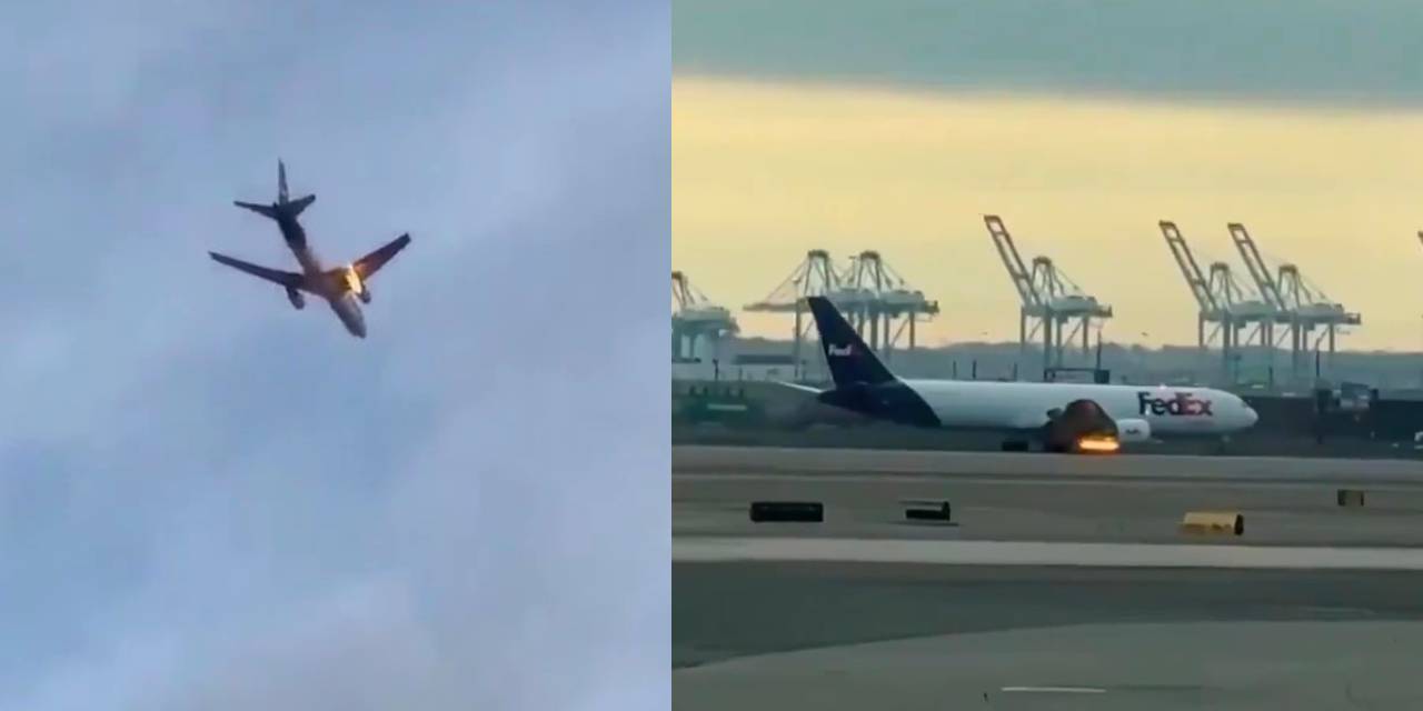 Havada korku dolu anlar: Motoru alev alan uçak acil iniş yaptı