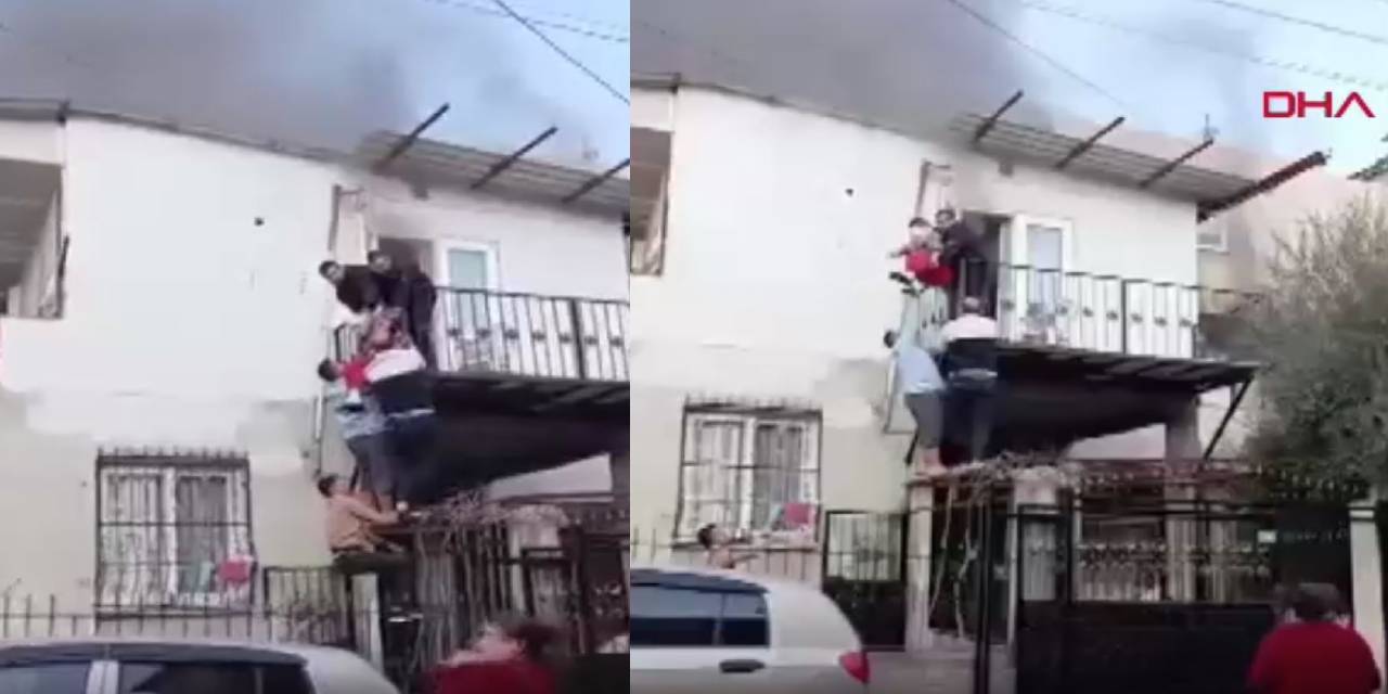 Yangında mahsur kalan yaşlı kadın kurtarıldı