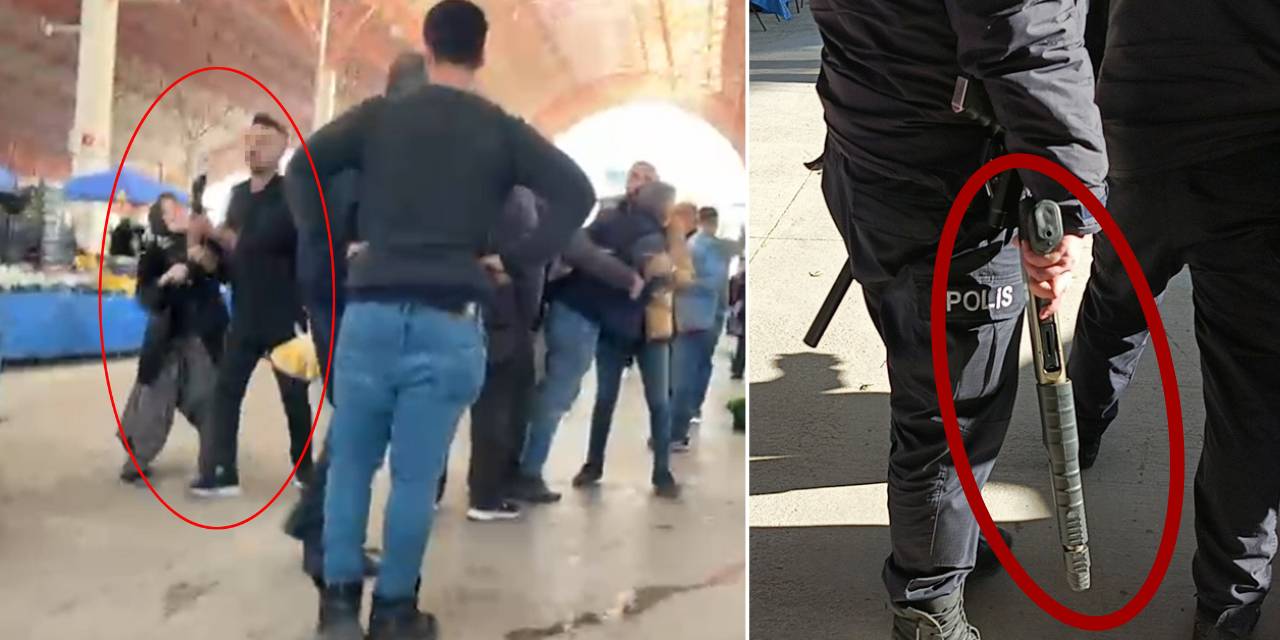 Dünürünün pazar tezgahını pompalı tüfekle bastı