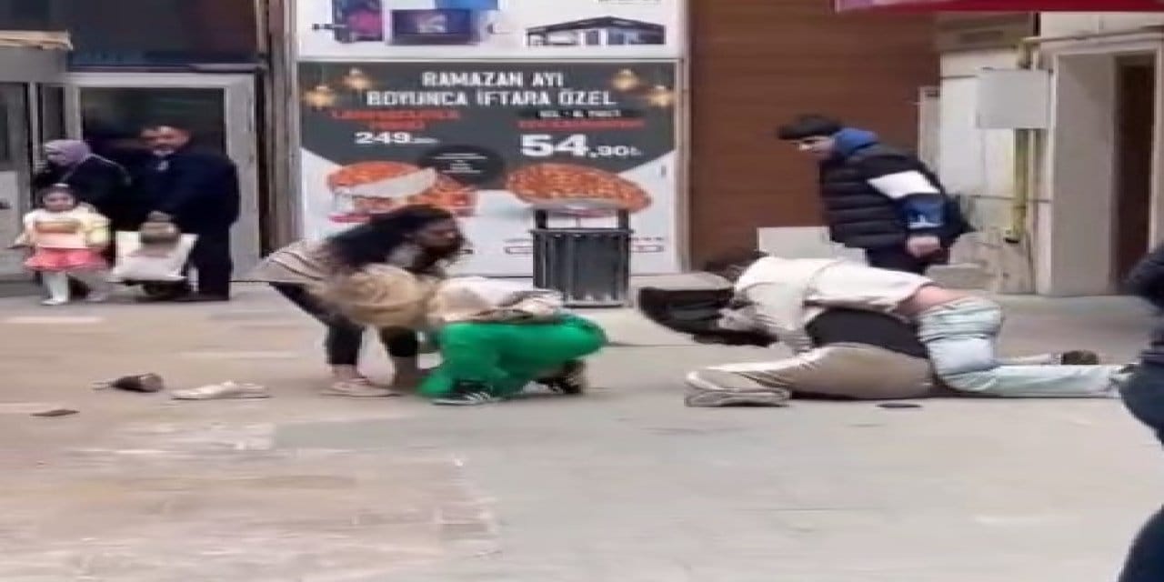 Sokakta kadınlı erkekli kavga: 1 polis yaralandı