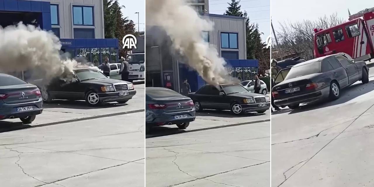 Muayeneden geçmeyen aracını benzin döküp ateşe verdi