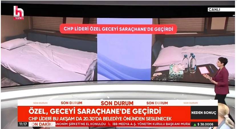 Özgür Özel geceyi Saraçhane'de geçirdi: Yattığı çekyat görüntülendi
