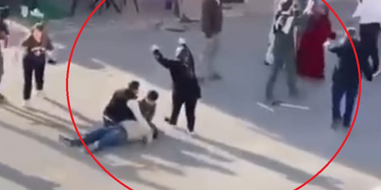 Döner bıçaklı kavgaya tıraş olan polis müdahale etti!