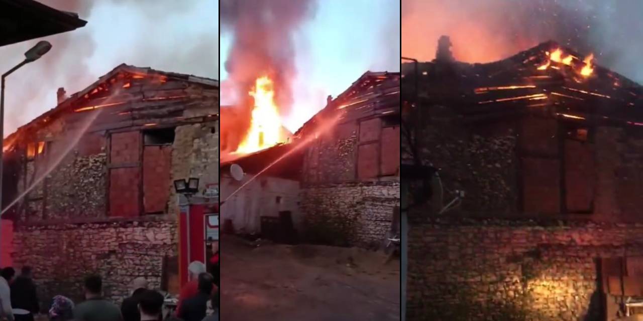 Köy evinde çıkan yangın yandaki eve sıçradı