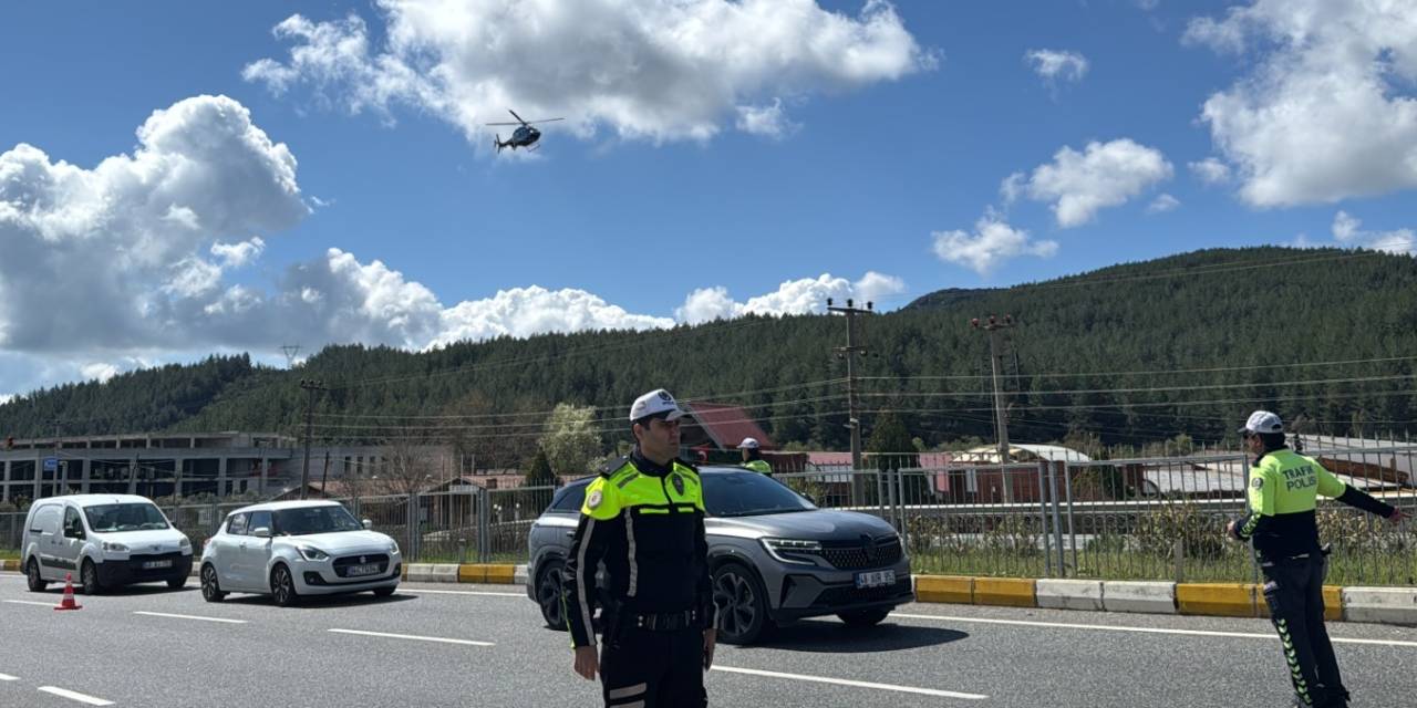 Muğla'da helikopterli denetim: İhlal yapan sürücülere ceza!