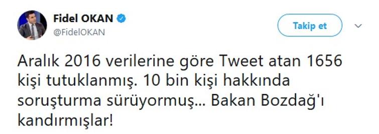 'Türkiye'de tweet attı diye tutuklanan bir Allah'ın kulu var mı?' diyen Bozdağ'a 'sayılı' yanıt!