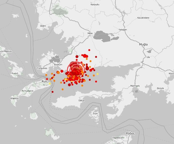 Bodrum'da şiddetli deprem, iki farklı açıklama: AFAD 4.9; Kandilli 5.3