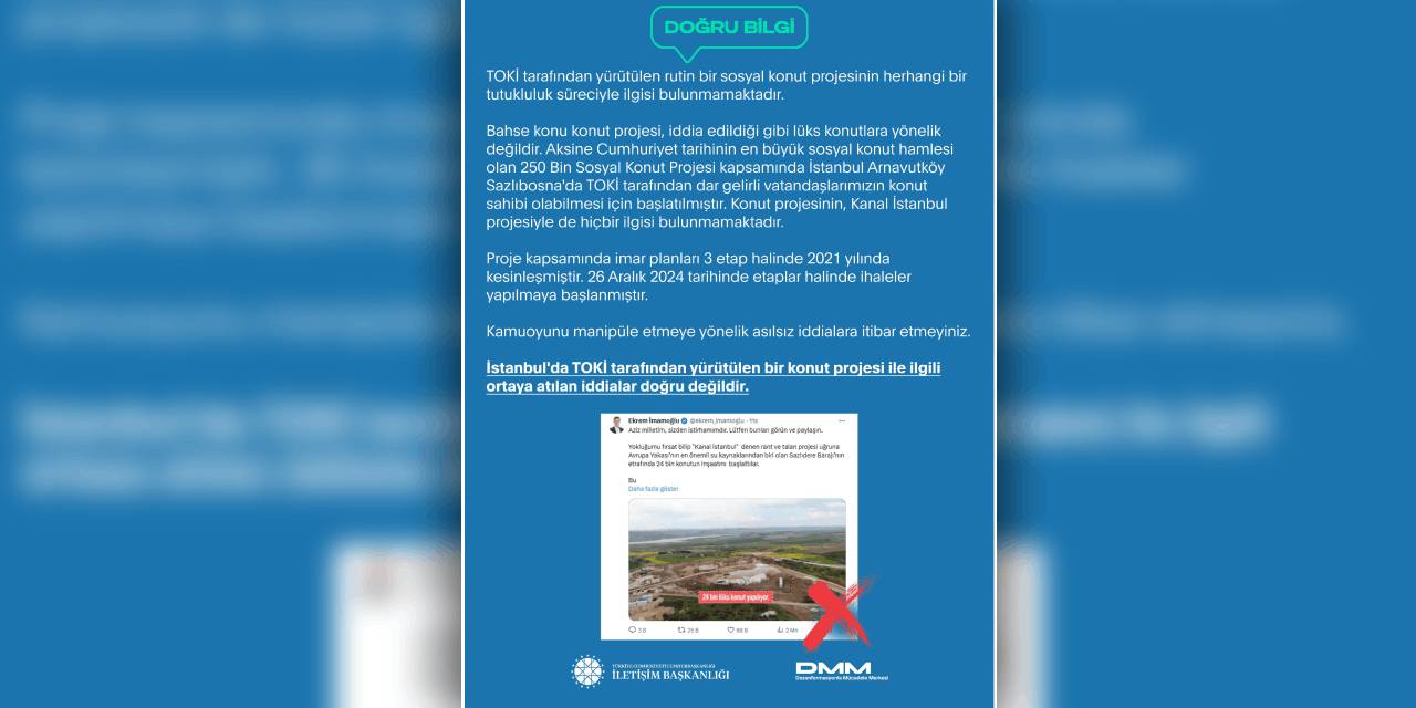 DMM'den İmamoğlu'nun 'Kanal İstanbul' sözlerine açıklama