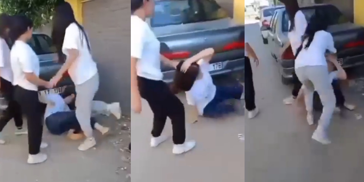 Akran zorbalığında yürekleri yaralayan görüntü! Ortalarına alıp dövdüler