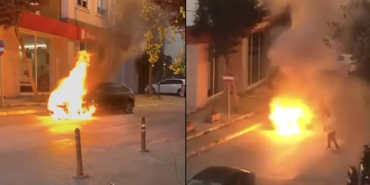 Park halindeki otomobil küle döndü