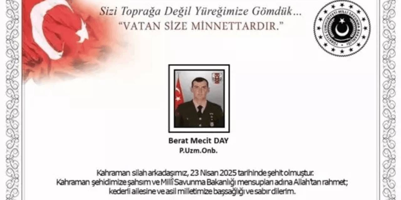 Pençe-Kilit Operasyonu bölgesinde bir asker şehit oldu