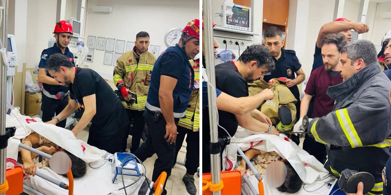 Yüksekten düşen kız çocuğun beline demir saplandı