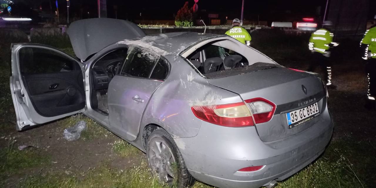 Devrilen otomobilin sürücüsü ağır yaralandı