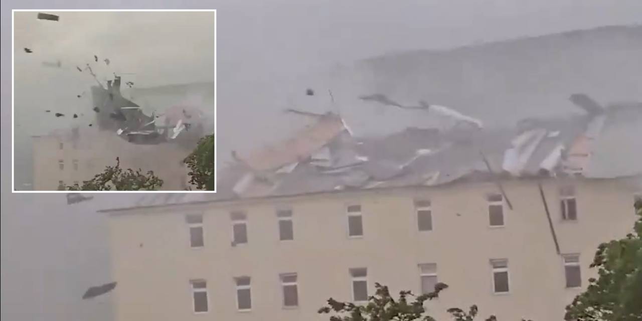 Tunceli’de panik anları! Fırtına çatıyı uçurdu