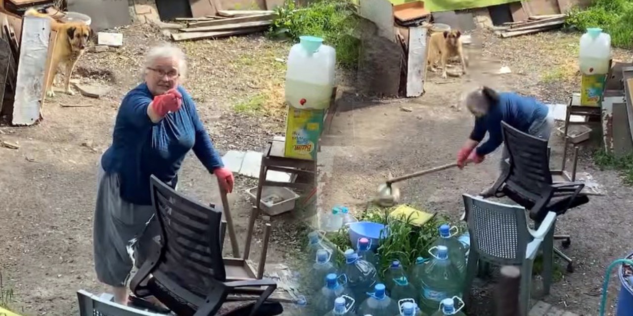 Yaşlı kadının çocuk nefreti kamerada: Küfür etti taş attı sonra da toplarını patlattı