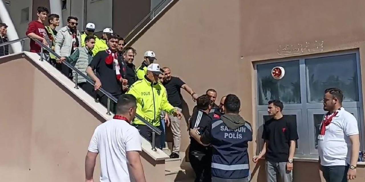 Polis tribünden aldığı taraftarları karakola götürdü