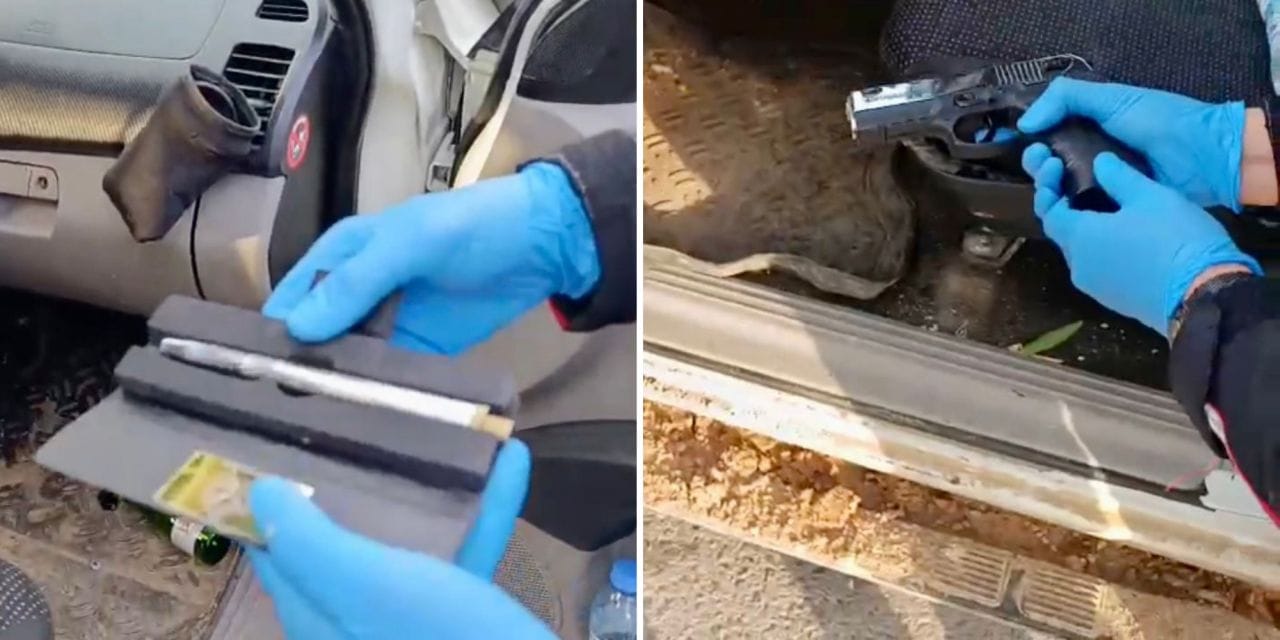 Polislerin şüphelendiği araçtan kalem görünümlü tabanca çıktı