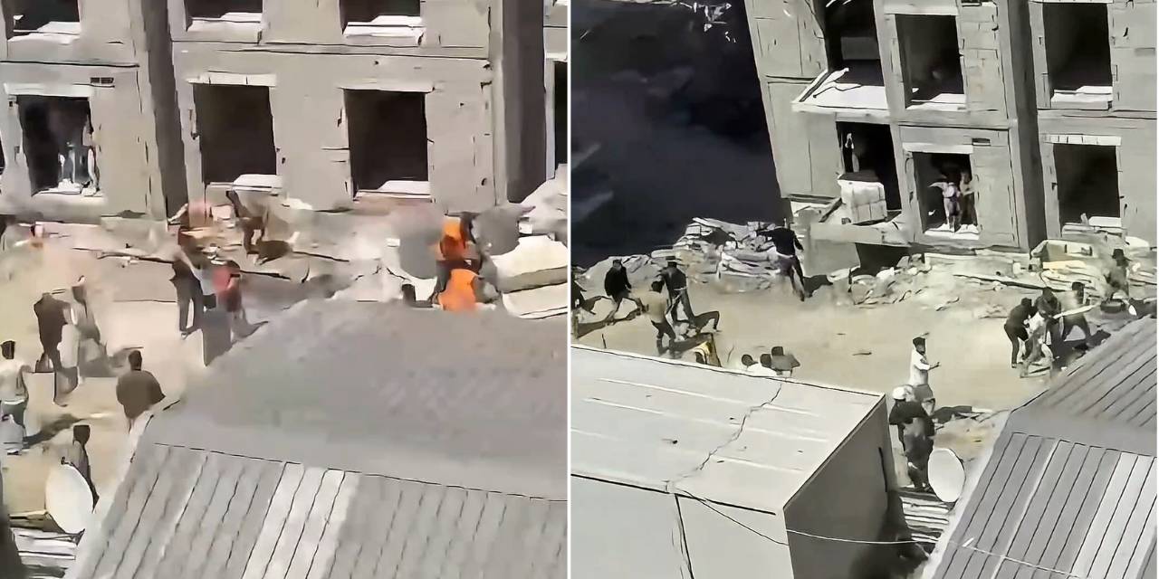 İnşaat işçileri taş ve sopalarla birbirine girdi!