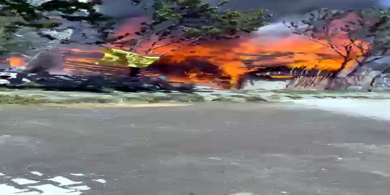 Bolu'da göçmenlerin evi küle döndü