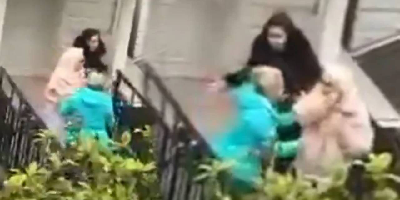 Sevim Emre komşusuyla birbirine girdi: Ayırmaya çalışanı da itti
