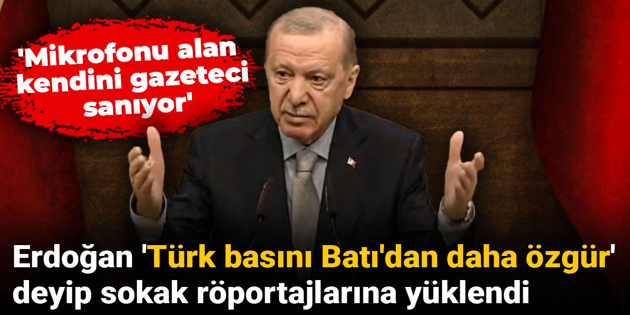 Erdoğan 'Türk basını Batı'dan daha özgür' deyip sokak röportajlarına yüklendi: 'Mikrofonu alan kendini gazeteci sanıyor'