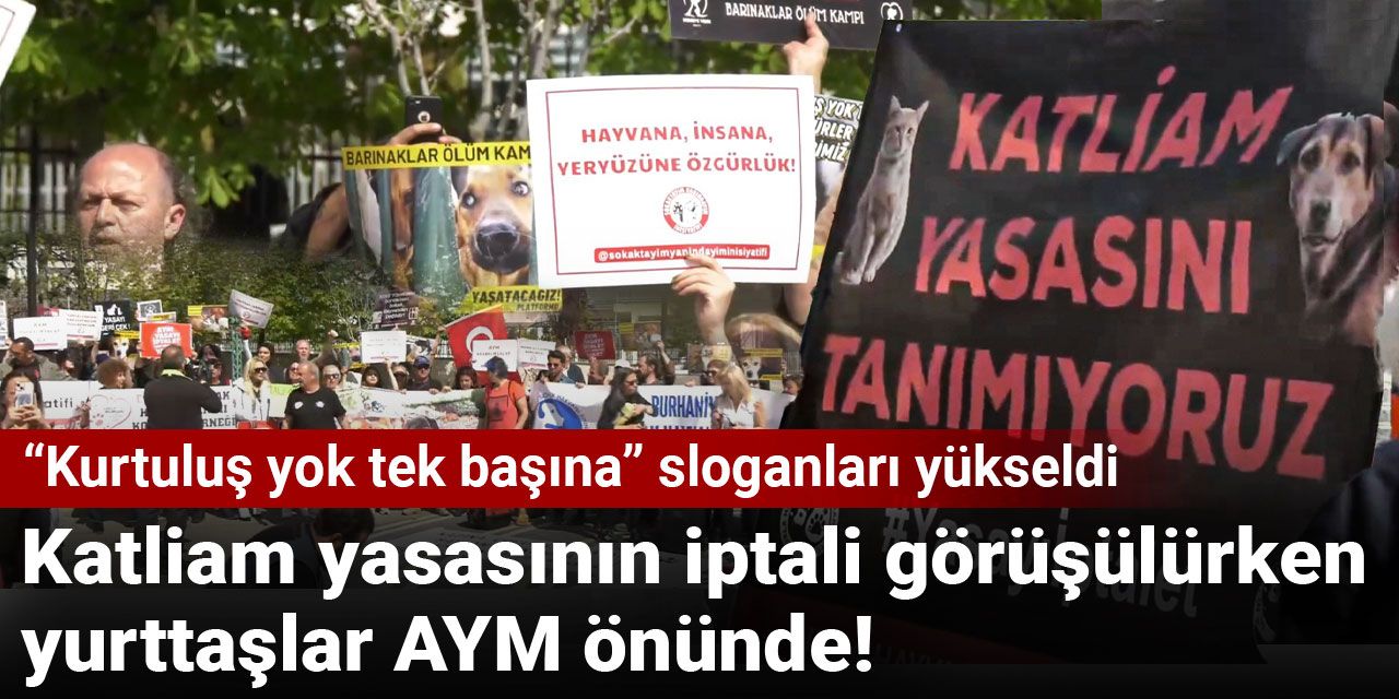 Katliam yasasının iptali görüşülürken yurttaşlar AYM önünde! “Kurtuluş yok tek başına” sloganları yükseldi