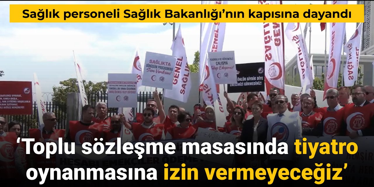 Sağlık personeli Sağlık Bakanlığı’nın kapısına dayandı