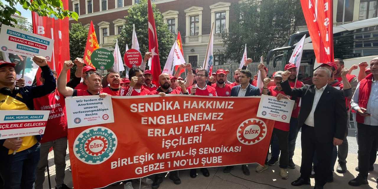 Direnişteki Erlau işçileri Alman Başkonsolosluğu'nun kapısına dayandı!