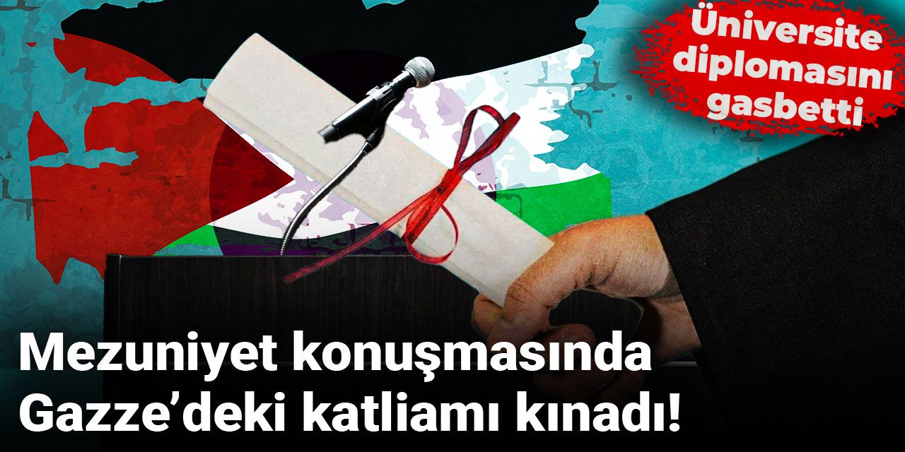 Mezuniyet konuşmasında Gazze’deki katliamı kınadı! Üniversite diplomasını gasbetti
