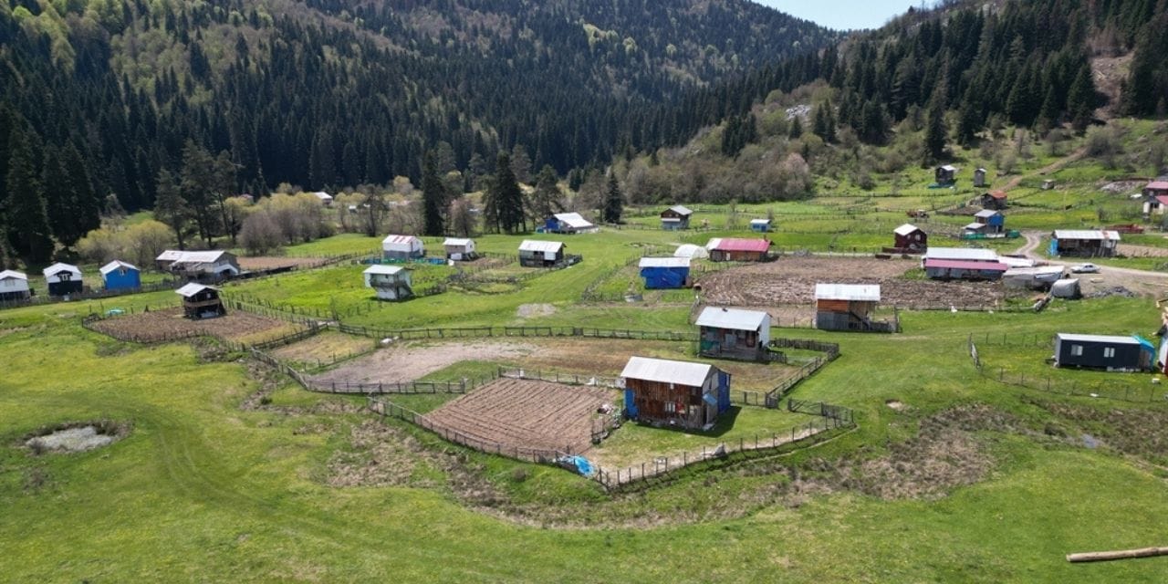Bartın Uluyayla ilkbaharın renkleriyle havadan görüntülendi